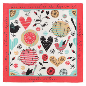 By Biehle_Hearts & Birds Red Design_55x55cm_Silk Cotton_Full